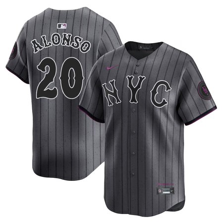 Men's New York Mets #20 Pete Alonso Nike Graphite 2024 City Connect 